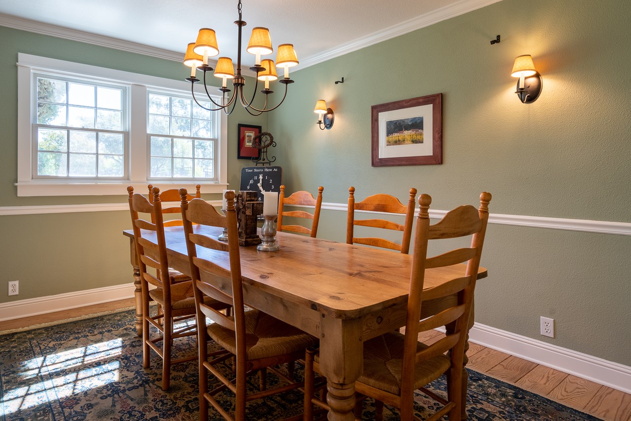 formal dining room warm and inviting for family dinners.