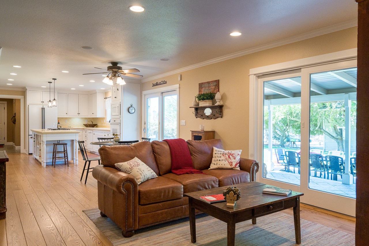 family room open concept with kitchen, breakfast nook and family room.  warm, welcoming and plenty of views.